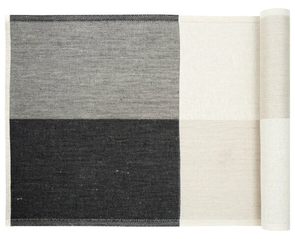 Podložka do sauny Saaristo 48x150, len-černo-bílá
