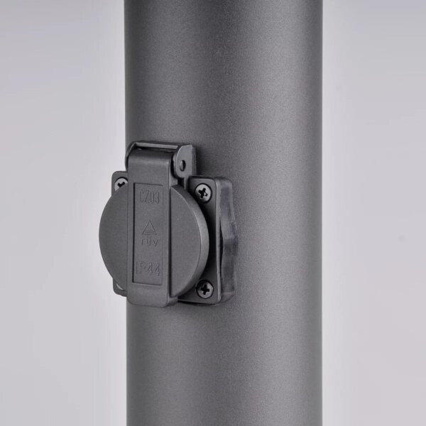 Venkovní lampa se zásuvkou DALLAS 1xE27/12W/230V IP44 antracit