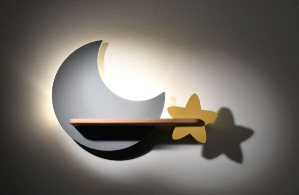 LED Dětské nástěnné svítidlo s poličkou MOON LED/5W/230V