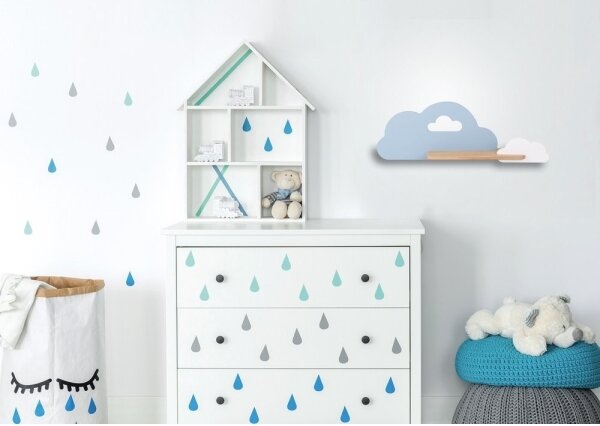 LED Dětské nástěnné svítidlo s poličkou CLOUD LED/5W/230V modrá/bílá