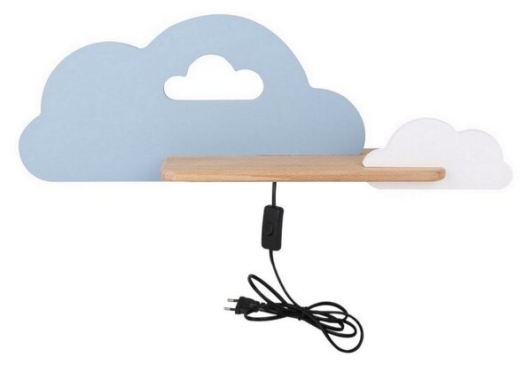 LED Dětské nástěnné svítidlo s poličkou CLOUD LED/5W/230V modrá/bílá