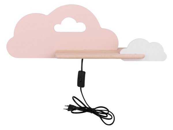 LED Dětské nástěnné svítidlo s poličkou CLOUD LED/5W/230V růžová/bílá