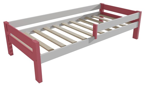 Vomaks Dětská postel se zábranou VMK013C KIDS Rozměr: 80 x 190 cm, Barva: barva růžová + bílá