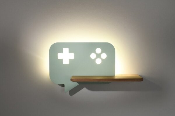 LED Dětské nástěnné svítidlo s poličkou CONSOLE LED/5W/230V zelená