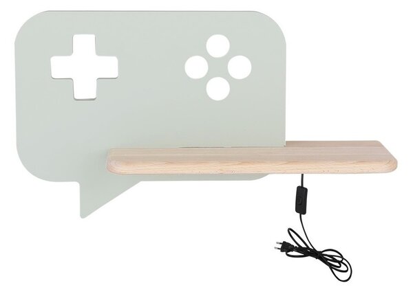 LED Dětské nástěnné svítidlo s poličkou CONSOLE LED/5W/230V zelená