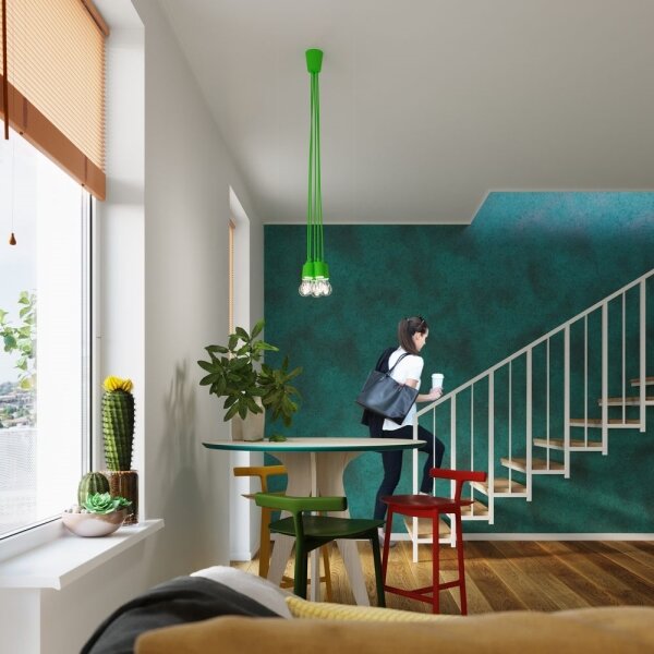 Sollux SL.0581 - Lustr na lanku DIEGO 1xE27/60W/230V zelená