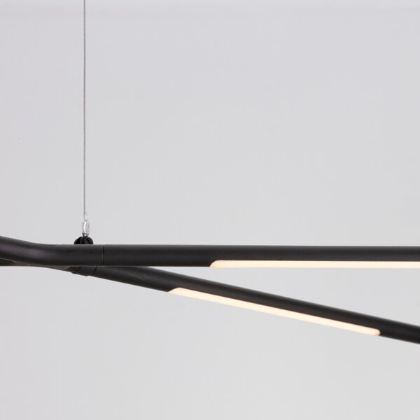 Černé kovové závěsné LED světlo Nova Luce Raccio 115 cm