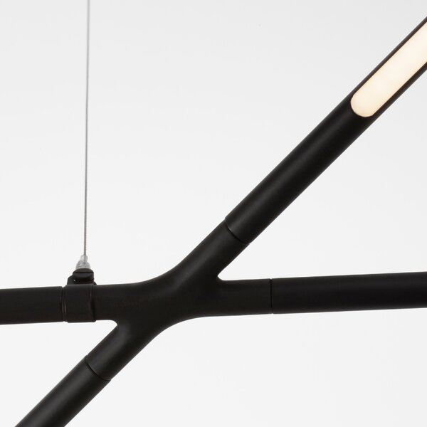 Černé kovové závěsné LED světlo Nova Luce Raccio 115 cm