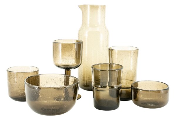 By-Boo Set čtyř hnědých sklenic Bubble L