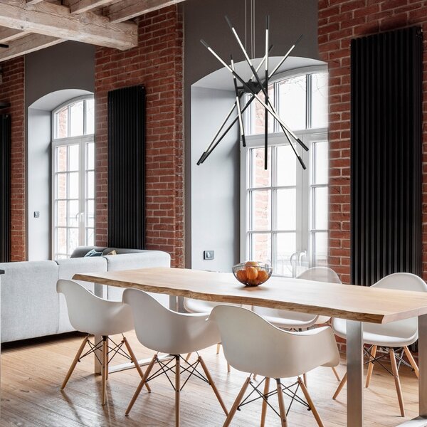 Černé kovové závěsné LED světlo Nova Luce Raccio 85 cm
