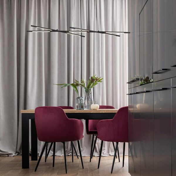 Černé kovové závěsné LED světlo Nova Luce Raccio 115 cm
