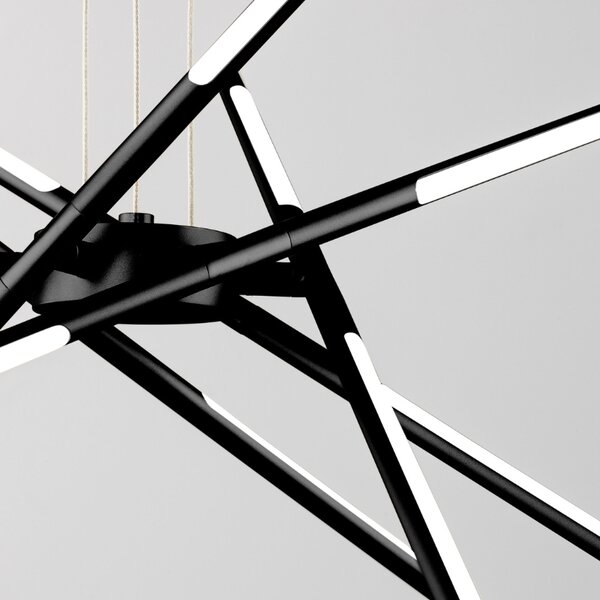 Černé kovové závěsné LED světlo Nova Luce Raccio 85 cm