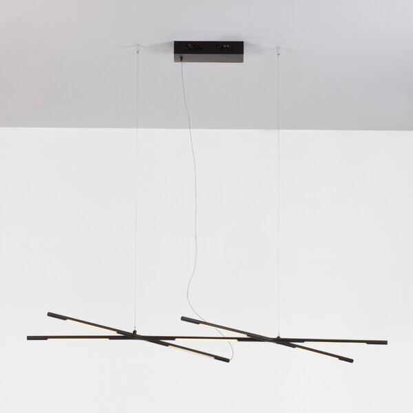 Černé kovové závěsné LED světlo Nova Luce Raccio 115 cm