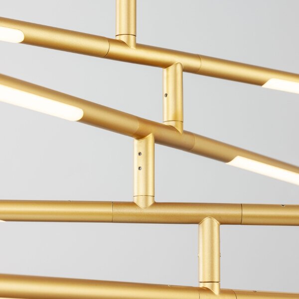 Zlaté kovové závěsné LED světlo Nova Luce Raccio 84 cm