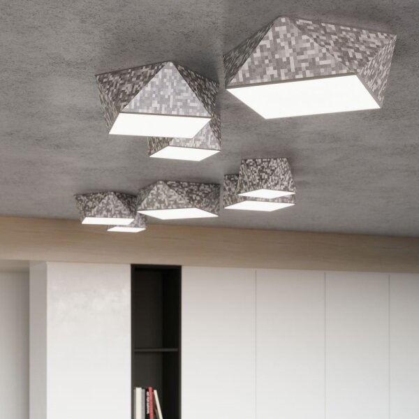 Sollux SL.0691 - Stropní svítidlo HEXA 2xE27/60W/230V stříbrná