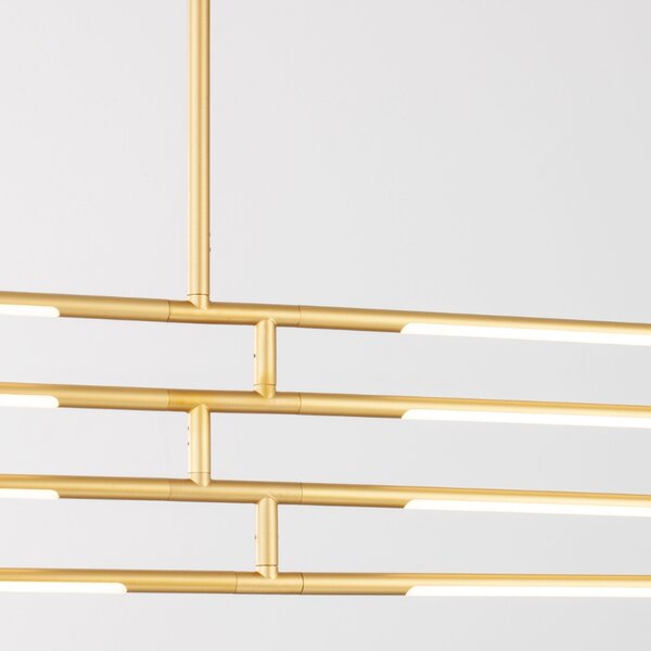 Zlaté kovové závěsné LED světlo Nova Luce Raccio 84 cm