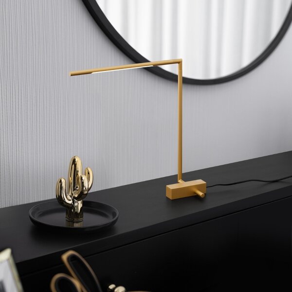 Zlatá kovová stolní LED lampa Nova Luce Raccio