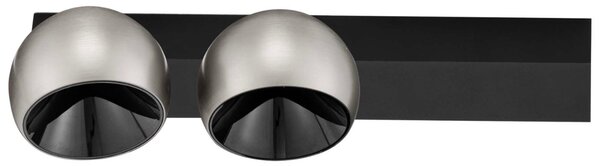 Černo-stříbrné stropní LED světlo Nova Luce Lusa 36 cm