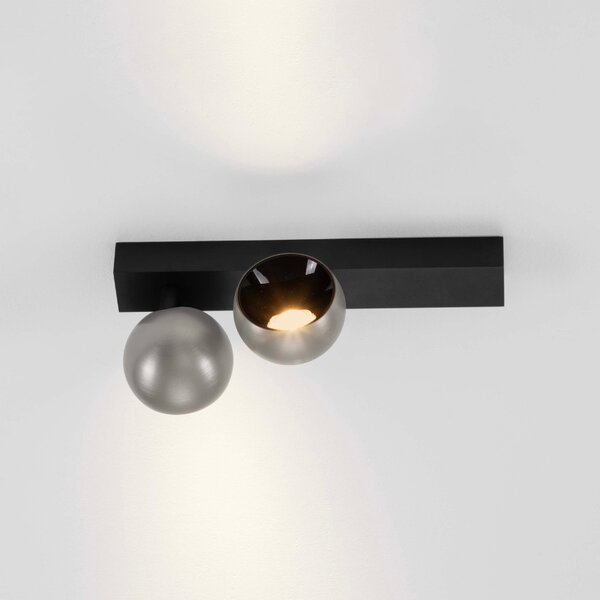 Černo-stříbrné stropní LED světlo Nova Luce Lusa 36 cm