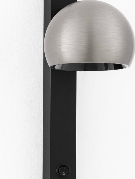 Černo-stříbrné nástěnné LED světlo Nova Luce Lusa