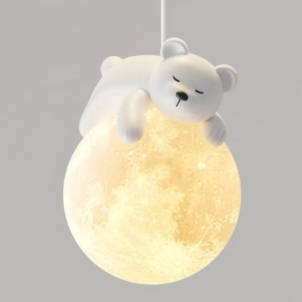 TooLight Dětský závěsný lustr White Bear bílý