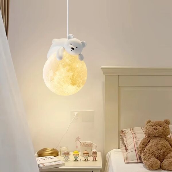 TooLight Dětský závěsný lustr White Bear bílý