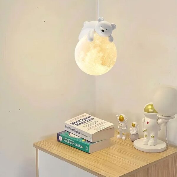 TooLight Dětský závěsný lustr White Bear bílý