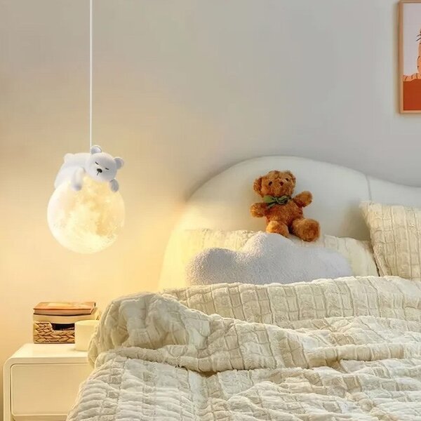 TooLight Dětský závěsný lustr White Bear bílý