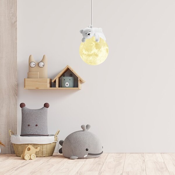 TooLight Dětský závěsný lustr White Bear bílý