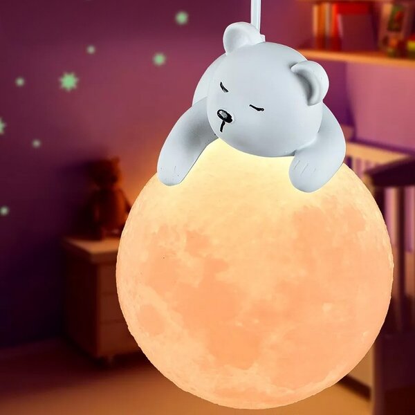 TooLight Dětský závěsný lustr White Bear bílý
