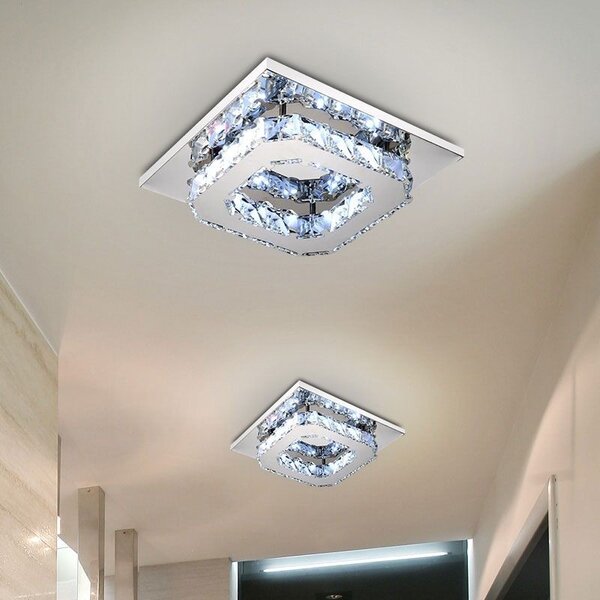 TooLight Křišťálové stropní LED svítidlo APP406-C chrom/neutrální bílá