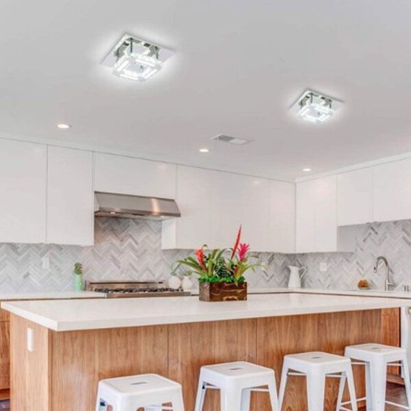 TooLight Křišťálové stropní LED svítidlo APP406-C chrom/neutrální bílá
