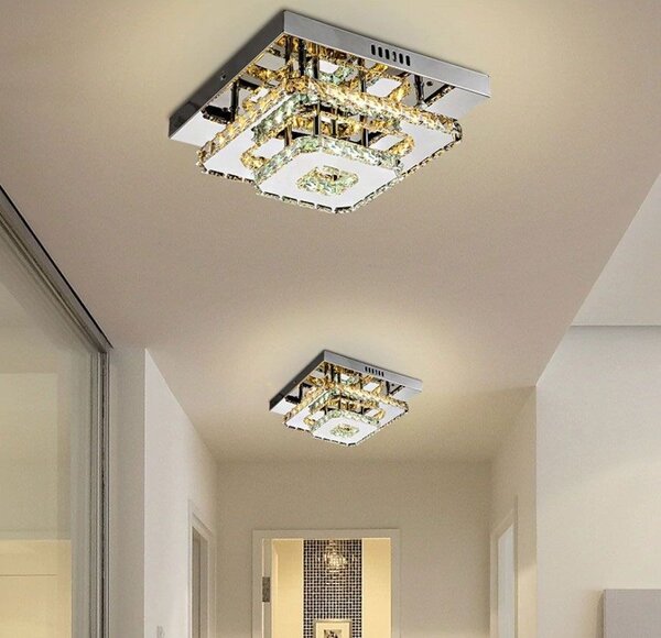 TooLight Křišťálové stropní LED svítidlo APP410-C chrom/neutrální bílá