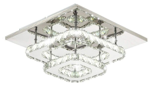 TooLight Křišťálové stropní LED svítidlo APP410-C chrom/neutrální bílá