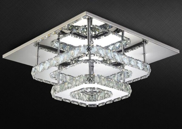 TooLight Křišťálové stropní LED svítidlo APP410-C chrom/neutrální bílá