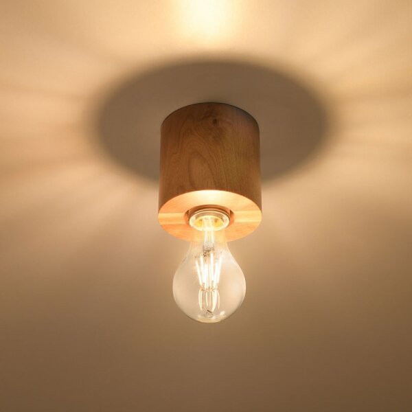 Sollux SL.0672 - Stropní svítidlo SALGADO 1xE27/60W/230V dřevo