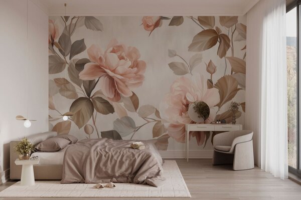 Fototapety malebné růže ve stylu olejomalby, Fototapety květiny, w04873 : uwalls.cz