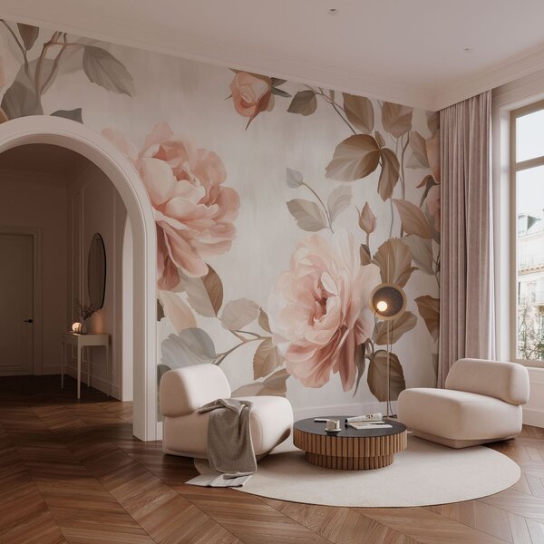 Fototapety malebné růže ve stylu olejomalby, Fototapety květiny, w04873 : uwalls.cz