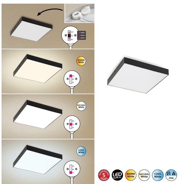 Rabalux - LED Stropní svítidlo LED/24W/230V 2800-6000K IP44 černá