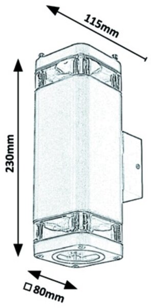 Rabalux - Venkovní nástěnné svítidlo 2xGU10/25W/230V IP44 černá