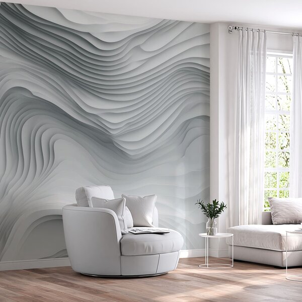Fototapety imitace objemných stupňovitých reliéfů v šedých tónech, Fototapety abstraktní, w05061 : uwalls.cz