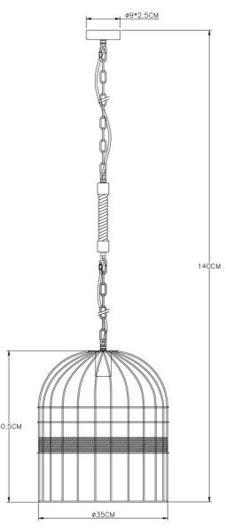 Globo 15677H1 - Lustr na řetězu HALIA 1xE27/60W/230V