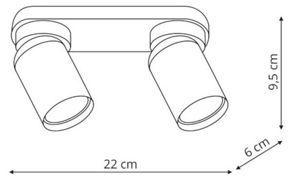 Light Prestige Pointa stropní světlo 2x8 W černá LP-6398/2WSBK