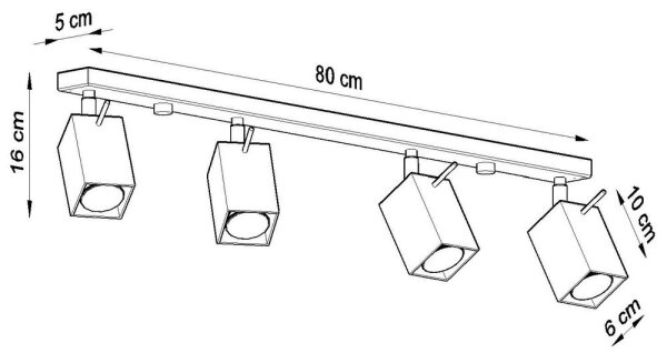 Sollux SL.0461 - Bodové svítidlo MERIDA 4xGU10/40W/230V šedá