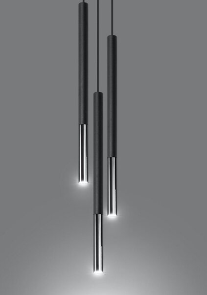 Sollux SL.0887 - Lustr na lanku MOSAIC 3xG9/12W/230V černá/chrom