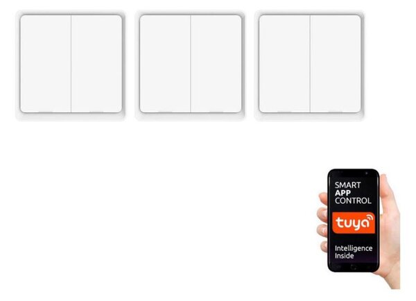 Immax NEO 07507C - SADA 3x Vypínač 2-tlačítkový SMART 3xCR2430 Zigbee 3.0 Tuya