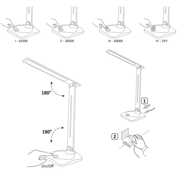 LED Stmívatelná dotyková stolní lampa TOLEDO LED/8W/230V 3000-6500K