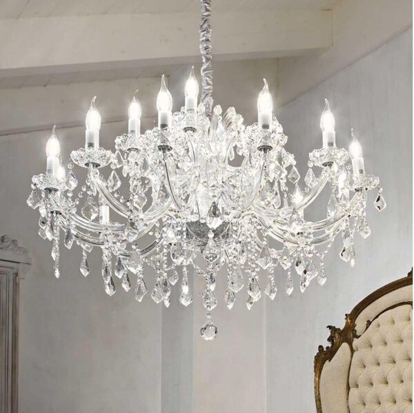 Ideal Lux - Křišťálový lustr na řetězu NAPOLEON 18xE14/40W/230V pr. 96 cm chrom
