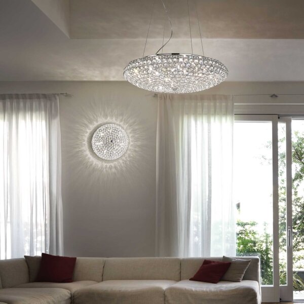 Ideal Lux - LED Křišťálový lustr na lanku KING 12xG9/3W/230V pr. 65 cm chrom