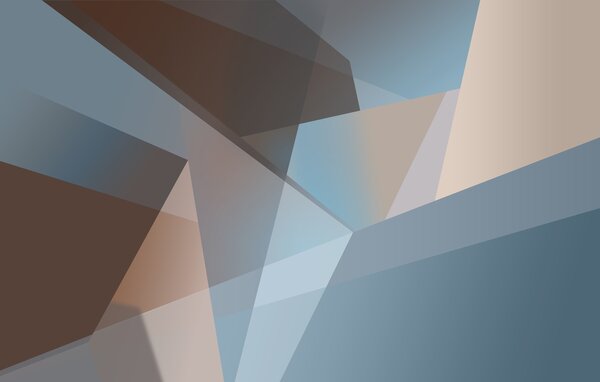 Fototapety abstraktní geometrie v modrých a hnědých tónech, Fototapety abstraktní, w05064 : uwalls.cz